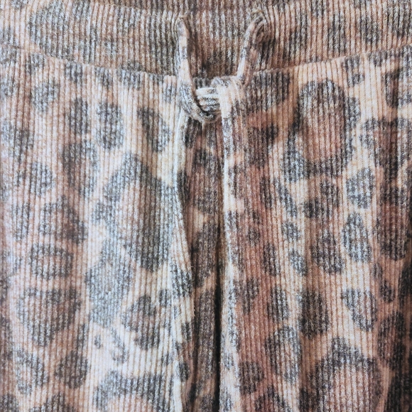 LNA Leopard Cheetah Rib Knit Pants Joggers - Picture 4 of 11